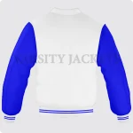 White And Blue Varsity Jacket, Byron Collar For Men And Women Back