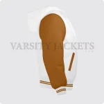 White And Brown Hoodie Varsity Jacket For Men And Women Right Side